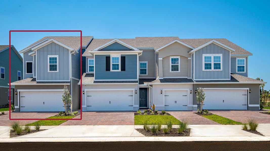 Representative exterior photo of a completed home built from the The Lincoln by Park Square Residential in Townwalk at Babcock Ranch, Punta Gorda, FL (Image 1).