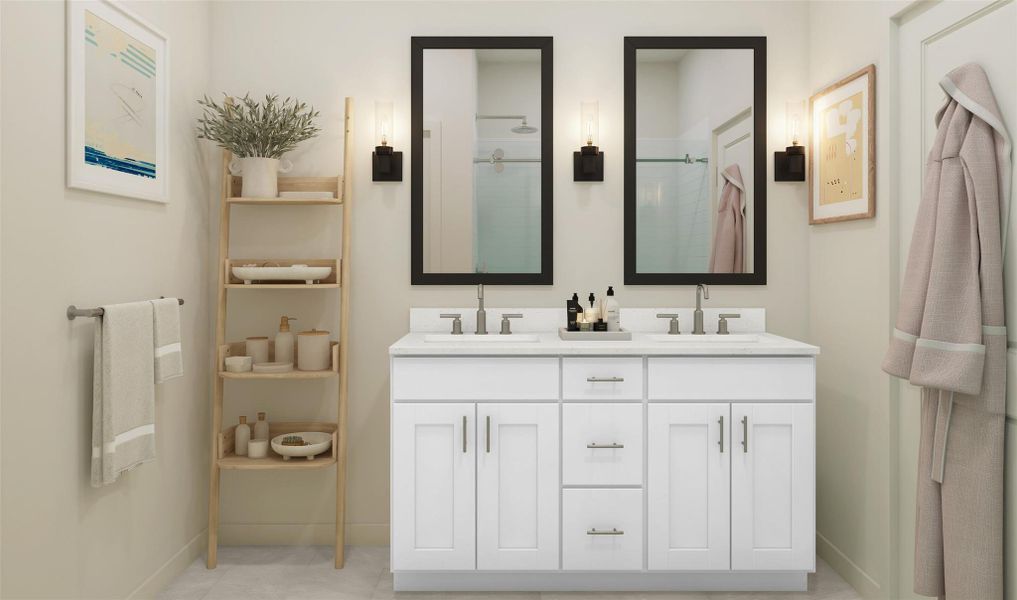 Serene primary bath (*Artist rendering used for illustration purposes only.) Serene primary bath (*Artist rendering used for illustration purposes only.)