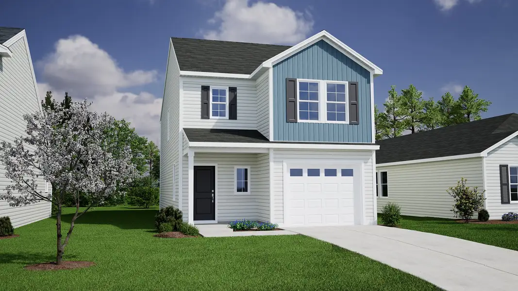 Representative exterior photo of a completed home built from the Dawson - Genesis Value Collection by Mungo Homes in Bluefield, Lexington, SC (Image 10).