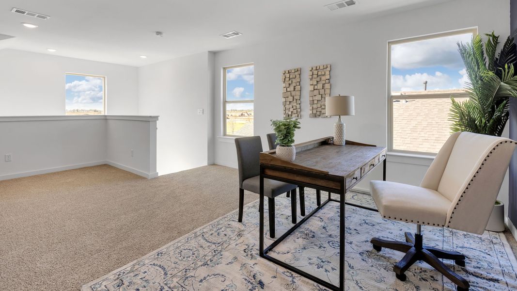 Representative furnished interior of a home built from the The Kendall by D.R. Horton in Terra Vista, Lubbock (Image 15). Representative furnished interior of a home built from the The Kendall by D.R. Horton in Terra Vista, Lubbock (Image 15).