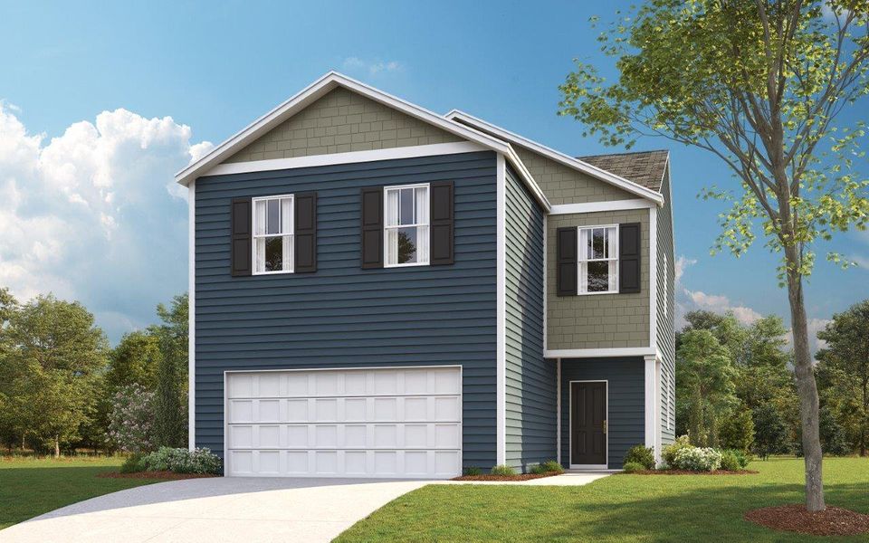 Representative exterior photo of a completed home built from the Aisle by D.R. Horton in Hawk's Ridge, Rossville, GA (Image 1). Representative exterior photo of a completed home built from the Aisle by D.R. Horton in Hawk's Ridge, Rossville, GA (Image 1).