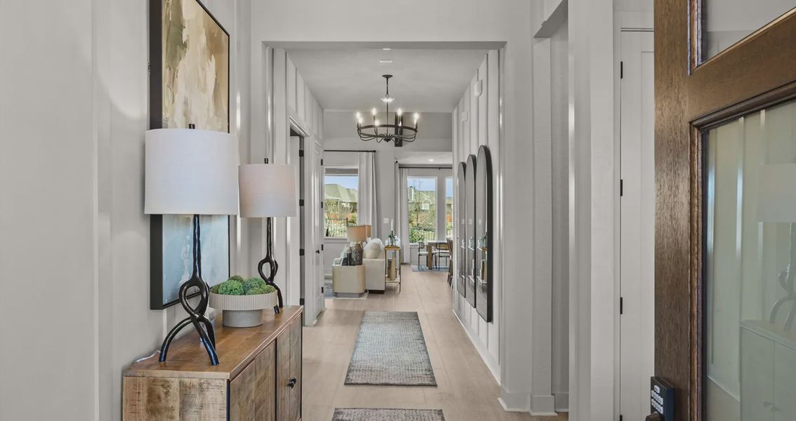 Representative furnished interior of a home built from the Malia by Chesmar Homes in 6 Creeks, Kyle (Image 4).