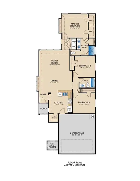 2D floor plan layout for the Melrose by Pacesetter Homes in Leonard Trails, Anna, TX (Image 4). 2D floor plan layout for the Melrose by Pacesetter Homes in Leonard Trails, Anna, TX (Image 4).