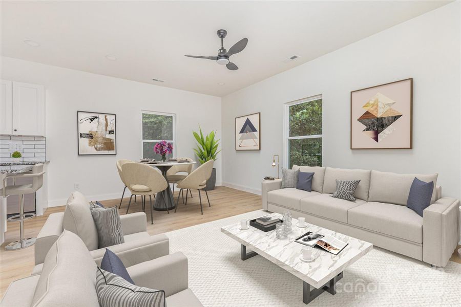 Furnished interior view inside a new home in , Hickory (Image 3).