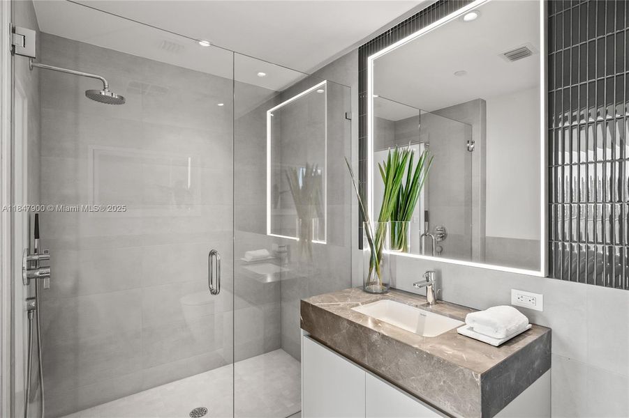 Furnished interior view inside a new home in , Miami Beach (Image 19). Furnished interior view inside a new home in , Miami Beach (Image 19).