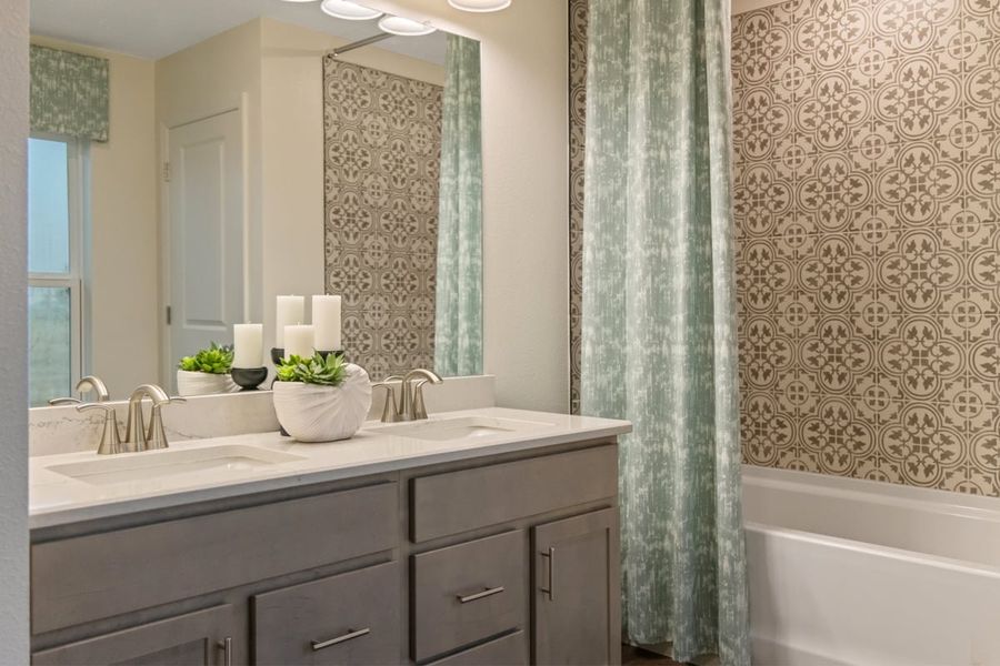Dual-sink vanity at primary bath Dual-sink vanity at primary bath