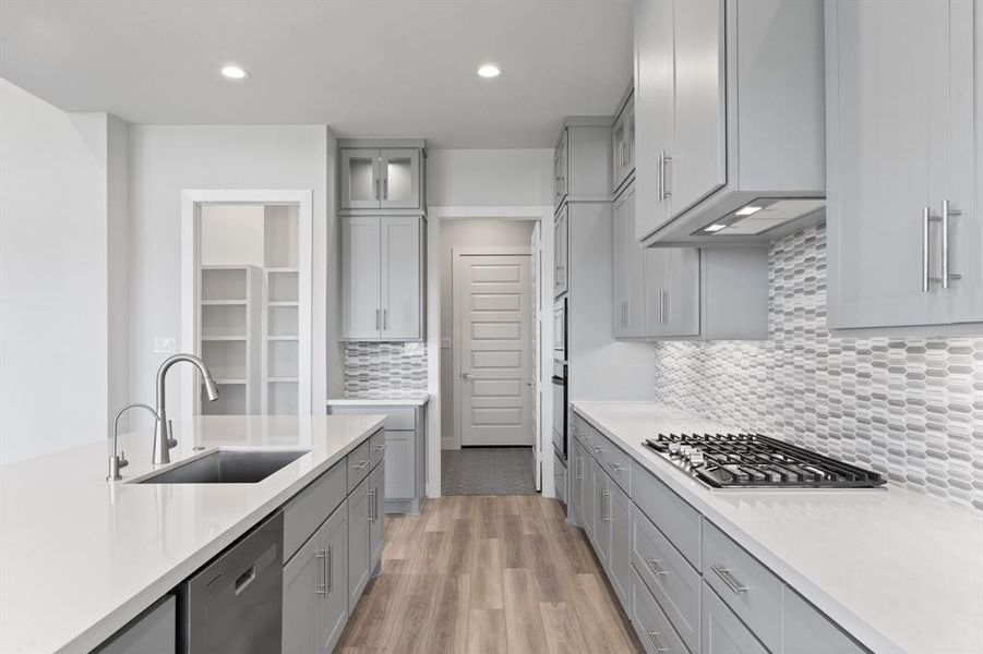 Pot & Pan Drawer Under Cooktop and Walk-in Pantry!