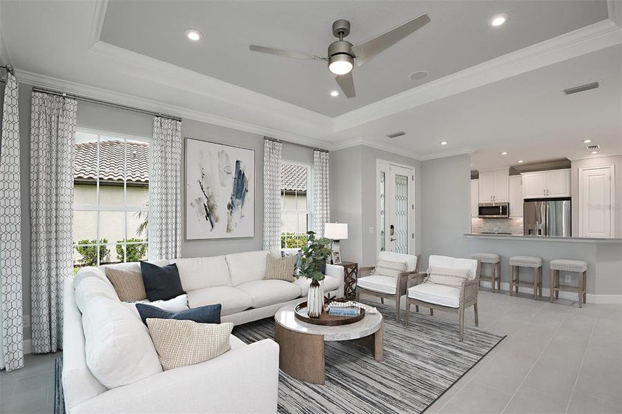 Furnished interior view inside a new home in Esplanade at Wellen Park, Englewood (Image 20).