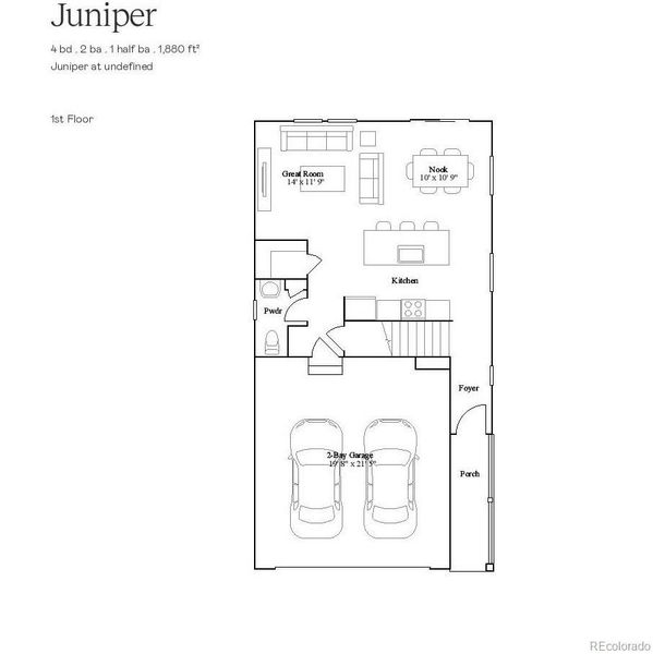2D floor plan layout of this home in Copper Chase, Colorado Springs, CO (Image 3).