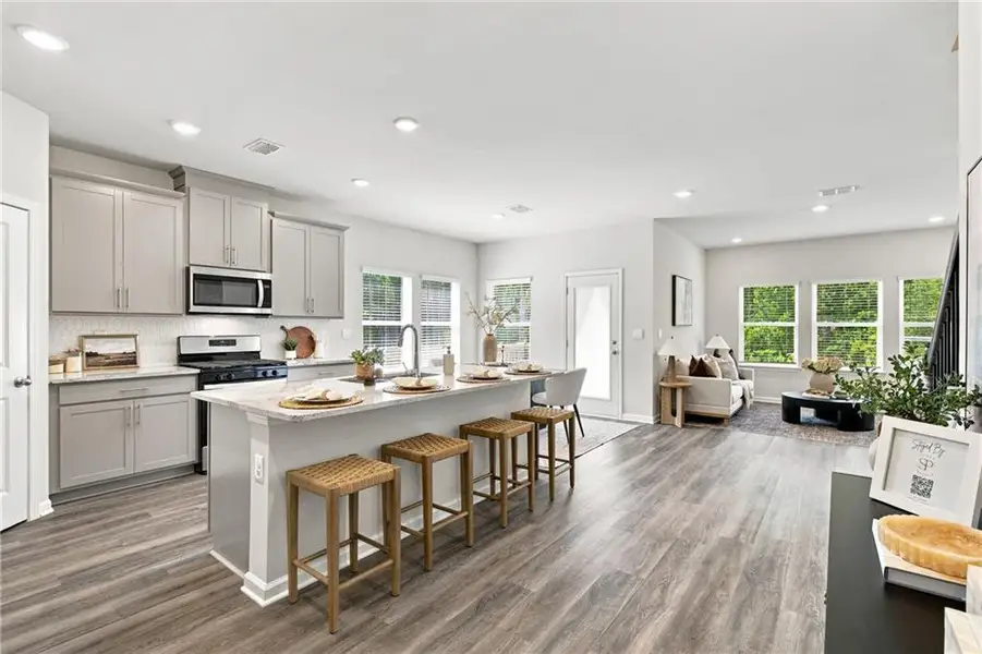 Furnished interior view inside a new home in Parkside at Grayson, Grayson (Image 14).