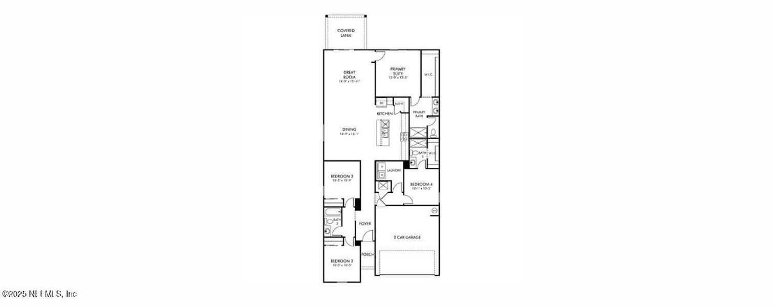 2D floor plan layout of this home in Lakes at Bella Lago - Signature Series, Green Cove Springs, FL (Image 4).