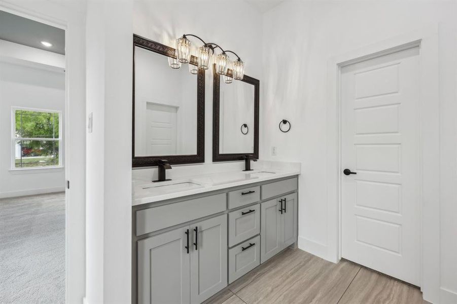 Master bath with double sinks