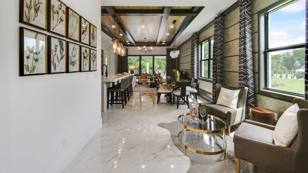 Casual Sitting into Dining and Kitchen