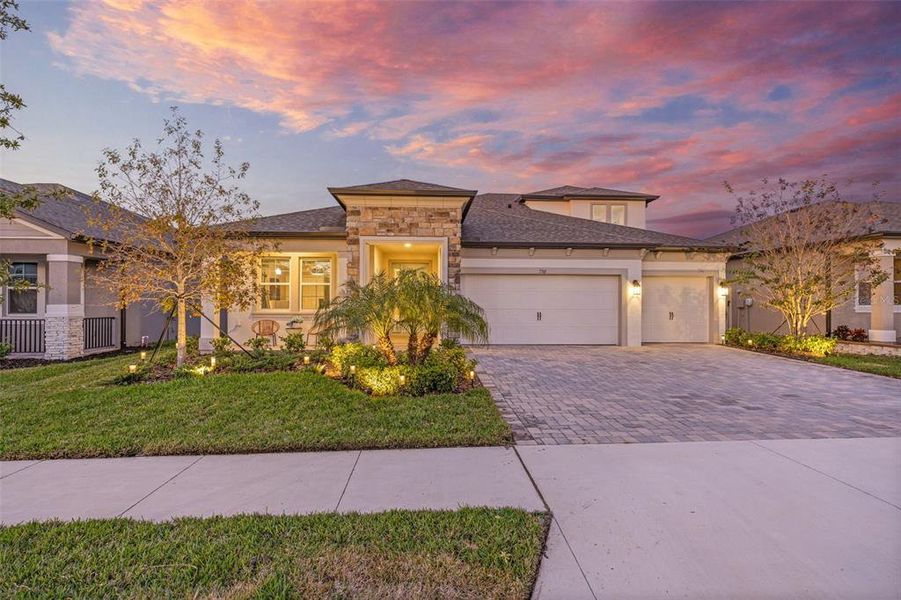 Front exterior of a new home in , Wesley Chapel, FL, highlighting curb appeal (Image 29). Front exterior of a new home in , Wesley Chapel, FL, highlighting curb appeal (Image 29).
