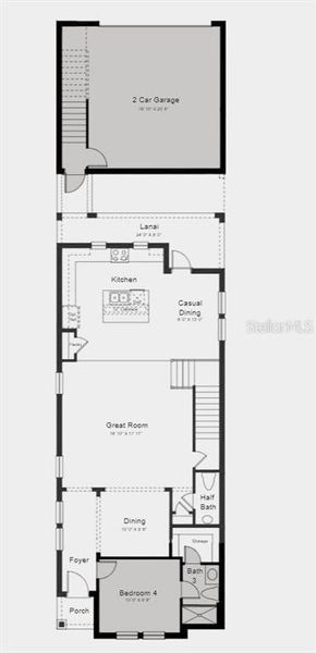 Structural options include: game room with full bath above garage, bedroom 4 with full bath in place of flex, and shower at bath 3.