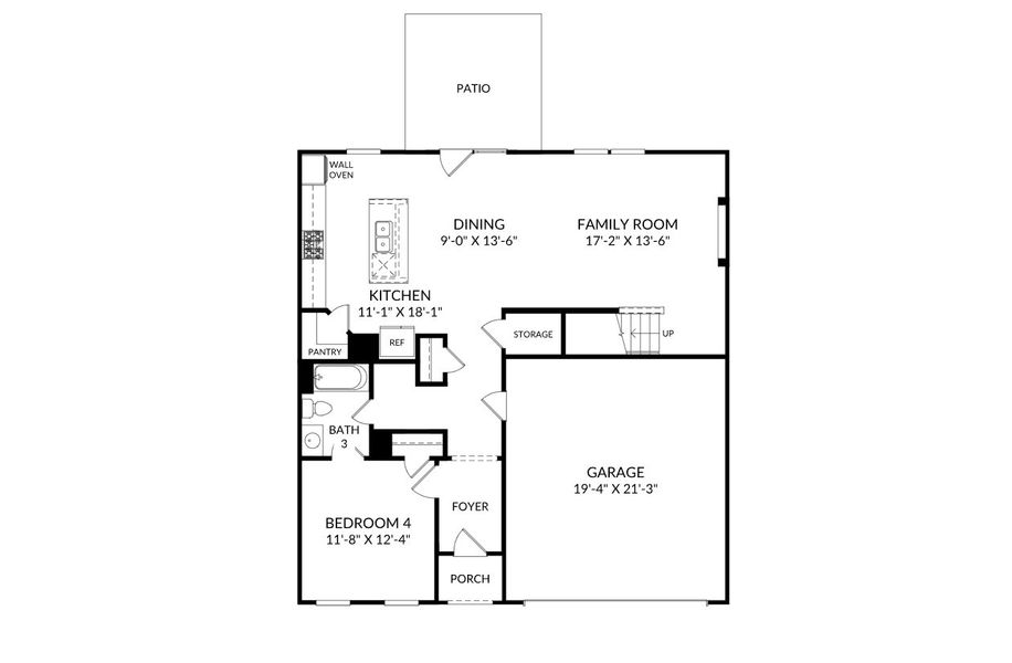 2D floor plan layout for the The Fenton by Stanley Martin Homes in River Oaks, Locust Grove, GA (Image 5). 2D floor plan layout for the The Fenton by Stanley Martin Homes in River Oaks, Locust Grove, GA (Image 5).