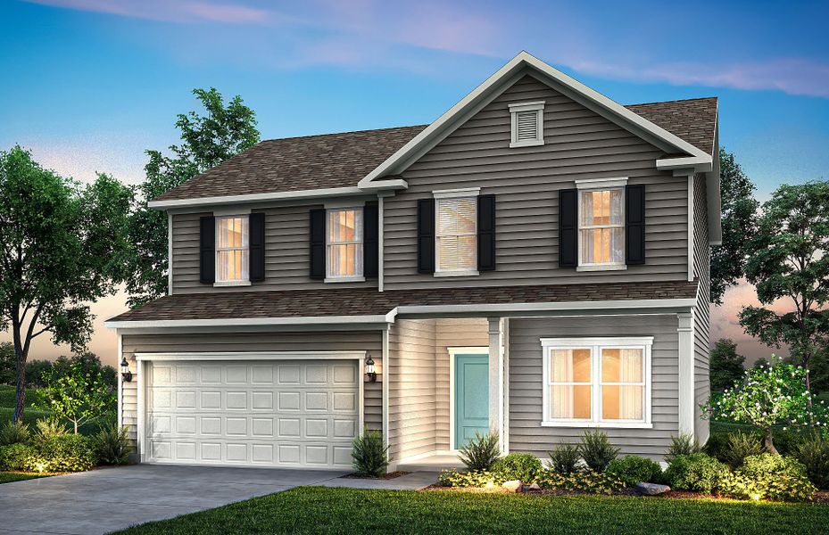 Front exterior of a new home in Hamlet at Carothers Crossing, La Vergne, TN, highlighting curb appeal (Image 19).