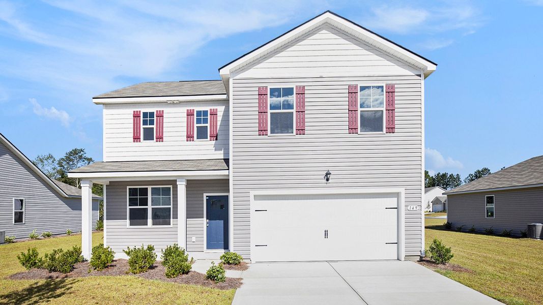 Front exterior of a new home in Preserve at Cypress Commons, Conway, SC, highlighting curb appeal (Image 1). Front exterior of a new home in Preserve at Cypress Commons, Conway, SC, highlighting curb appeal (Image 1).