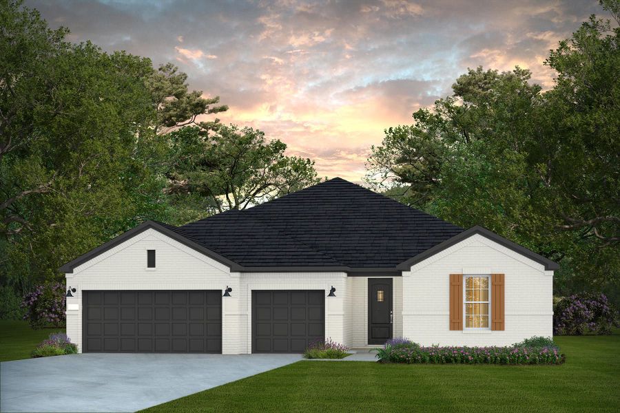 Representative exterior photo of a completed home built from the Renown by Del Webb in Del Webb Fulshear, Fulshear, TX (Image 2). Representative exterior photo of a completed home built from the Renown by Del Webb in Del Webb Fulshear, Fulshear, TX (Image 2).