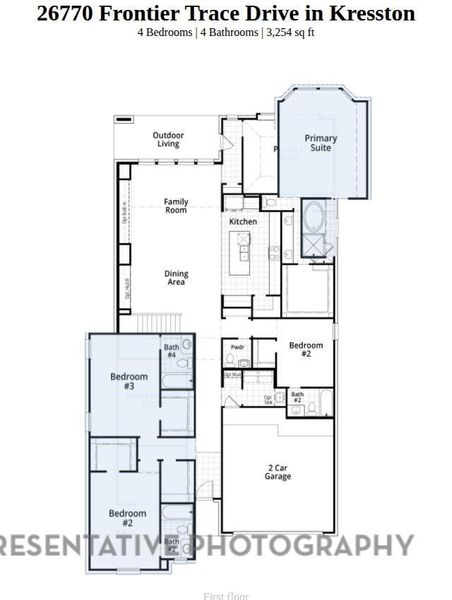 2D floor plan layout of this home in Kresston, Montgomery, TX (Image 4).