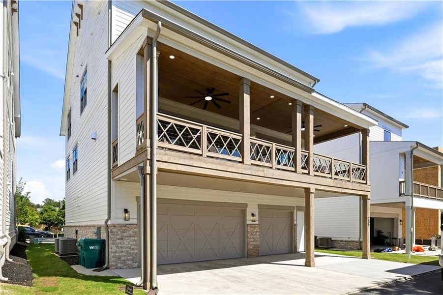Exterior details and patio area of a home in Echo at Crabapple, Milton (Image 32).