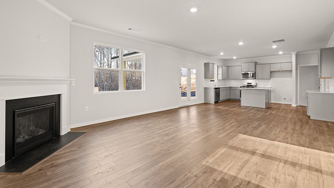 Representative unfurnished interior of a home built from the Mansfield by D.R. Horton in Liberty Crossing, Braselton (Image 22).