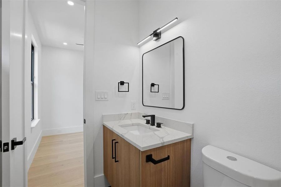 Guest bath leading to bedroom