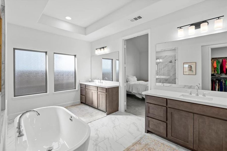 Furnished interior view inside a new home in North Sky 65', Celina (Image 27). Furnished interior view inside a new home in North Sky 65', Celina (Image 27).