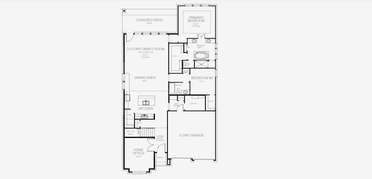 2D floor plan layout for the 2722H by Perry Homes in Briggs Ranch 50', San Antonio, TX (Image 5). 2D floor plan layout for the 2722H by Perry Homes in Briggs Ranch 50', San Antonio, TX (Image 5).