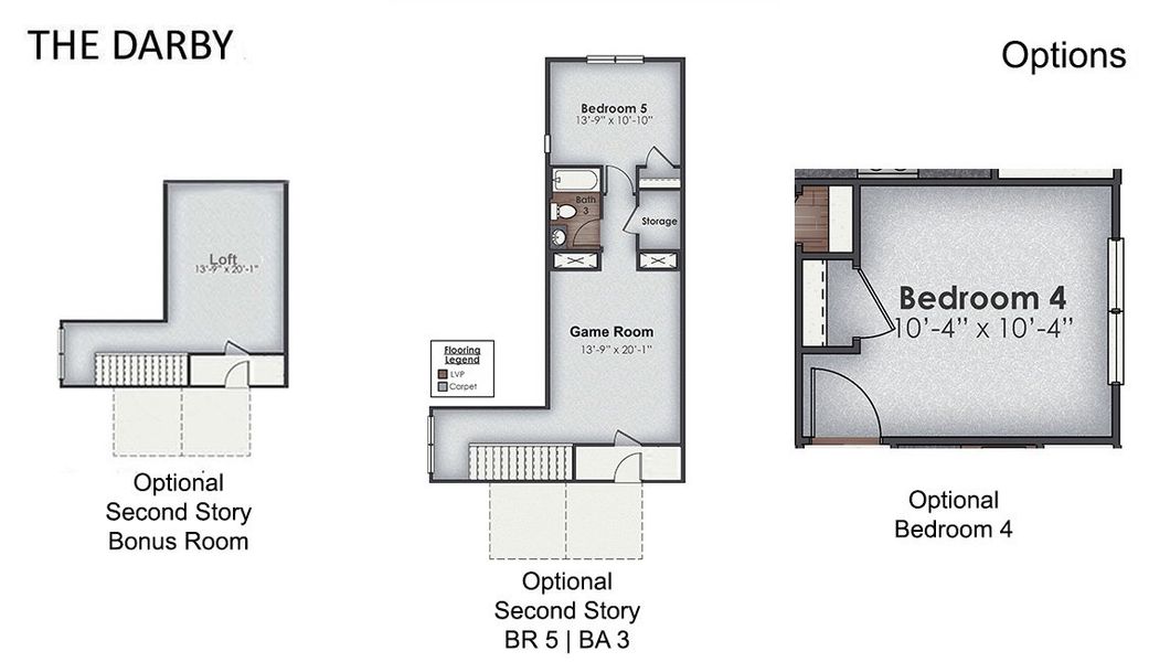 2D floor plan layout for the Darby by D.R. Horton in Surfside Landing, Hubert, NC (Image 20).