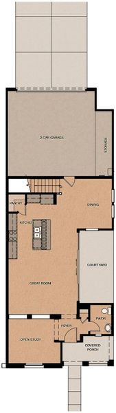2D floor plan layout for the Doyle Peak by Fulton Homes in San Francisco at Prasada, Surprise, AZ (Image 3).