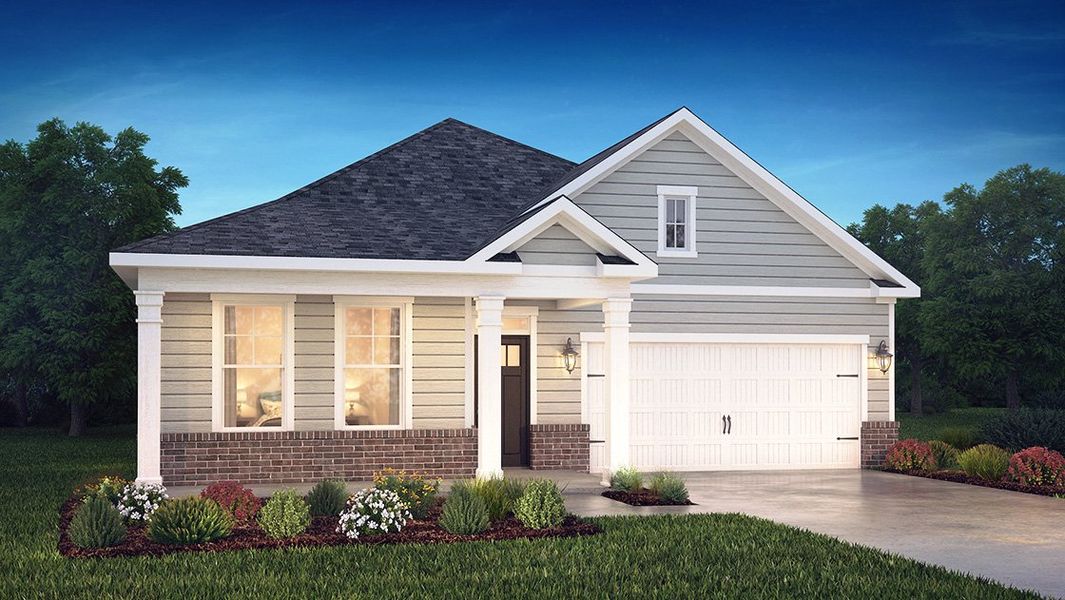 Representative exterior photo of a completed home built from the Cedar by D.R. Horton in Westport, York, SC (Image 26).