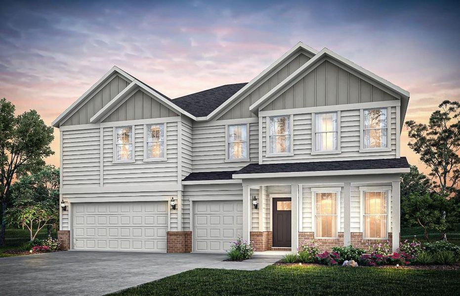 Front exterior of a new home in Hamilton Place, Cartersville, GA, highlighting curb appeal (Image 1). Front exterior of a new home in Hamilton Place, Cartersville, GA, highlighting curb appeal (Image 1).