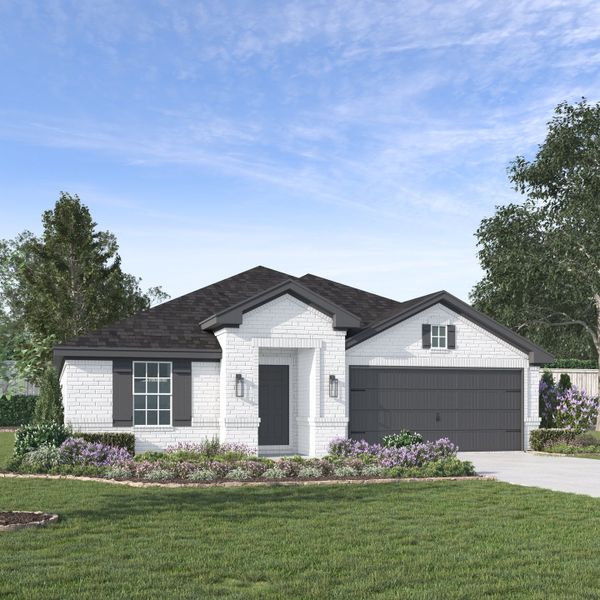 Representative exterior photo of a completed home built from the Asher by Megatel Homes in Sicily, Princeton, TX (Image 1). Representative exterior photo of a completed home built from the Asher by Megatel Homes in Sicily, Princeton, TX (Image 1).