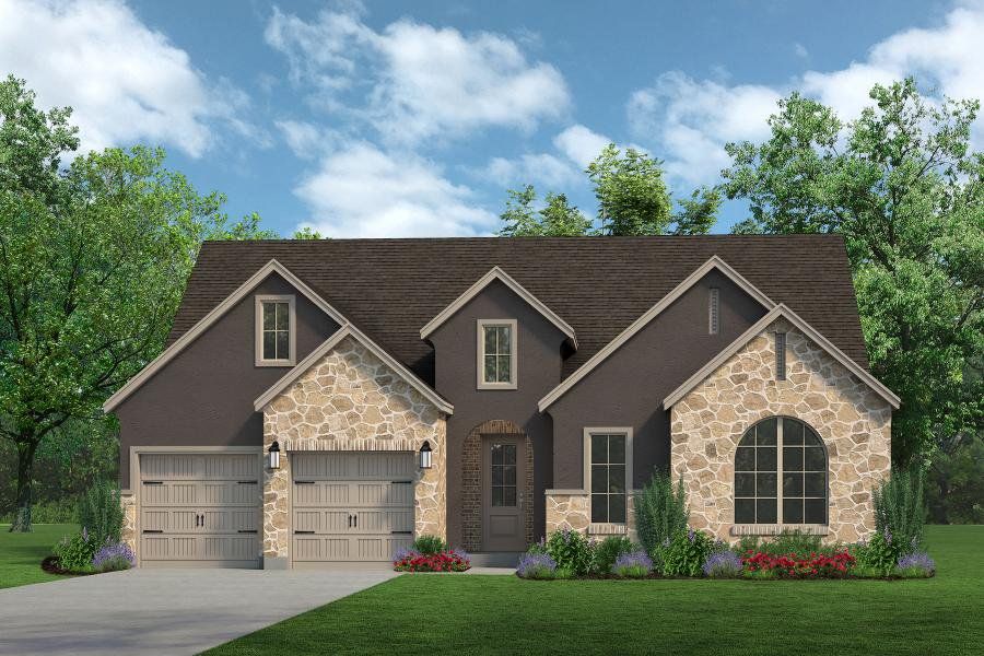 Representative exterior photo of a completed home built from the Brazos by Sandlin Homes in Timberbrook, Justin, TX (Image 4). Representative exterior photo of a completed home built from the Brazos by Sandlin Homes in Timberbrook, Justin, TX (Image 4).