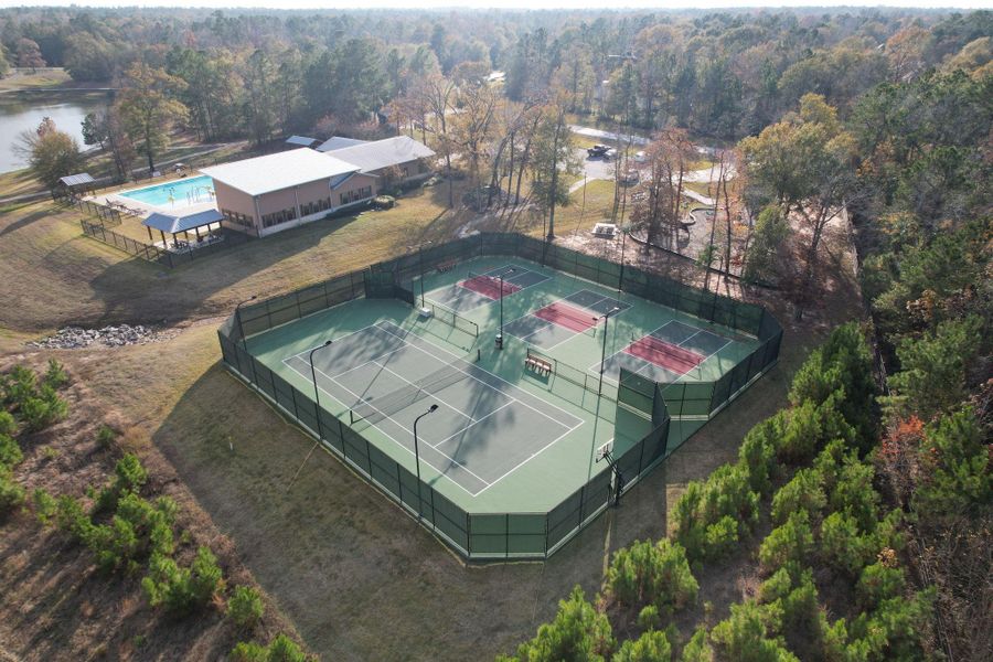 View of the basketball court/tennis/pickleball court courts.