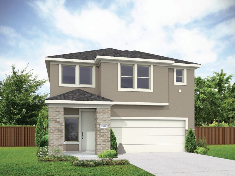 2D floor plan layout for the Polaris by DRB Homes in Prominence, San Antonio, TX (Image 11).