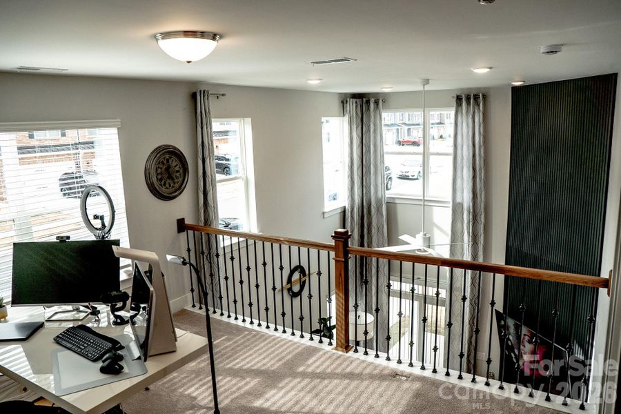 The loft has lots of natural light.