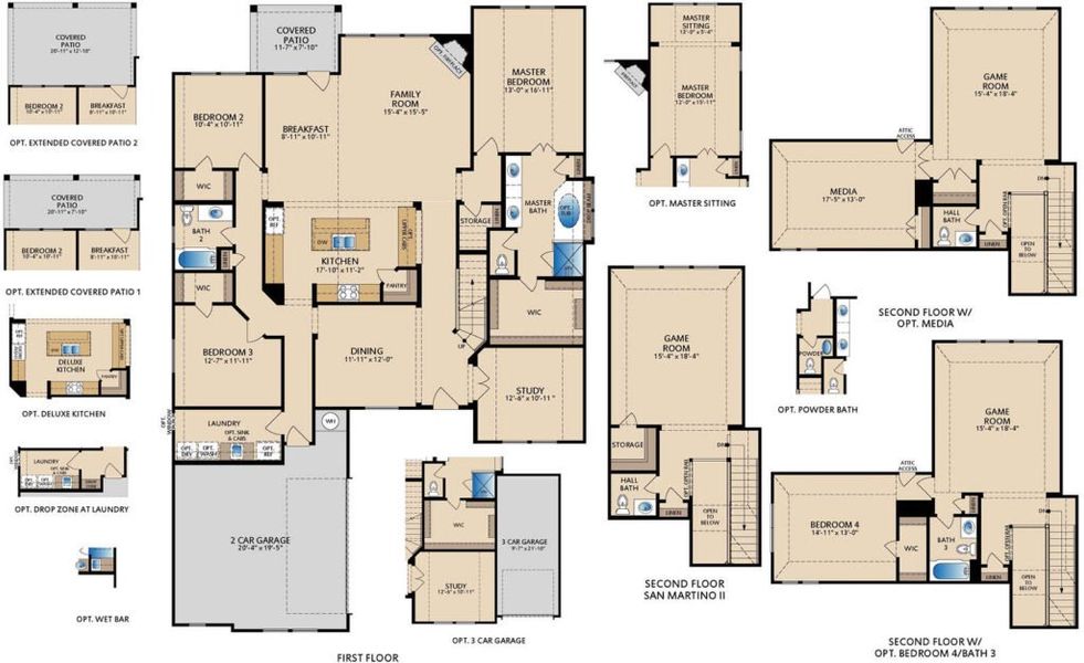 2D floor plan layout for the San Martino II by Pacesetter Homes in Park Hills, Rockwall, TX (Image 4). 2D floor plan layout for the San Martino II by Pacesetter Homes in Park Hills, Rockwall, TX (Image 4).