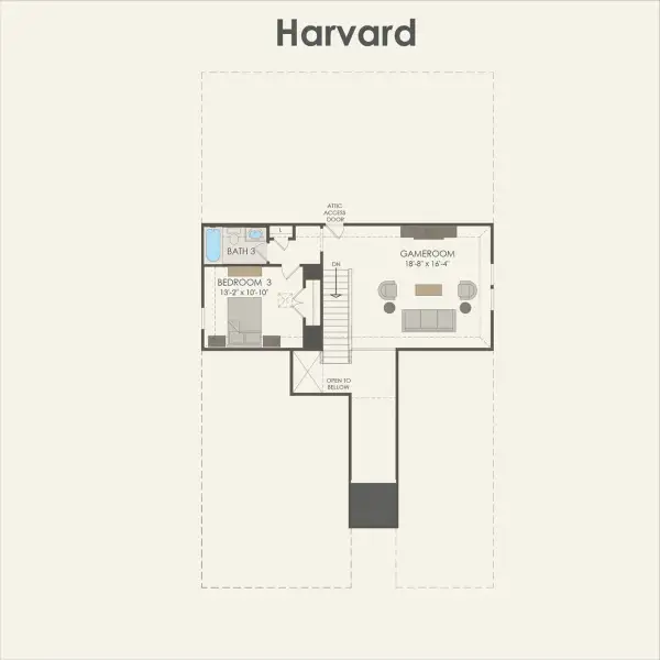 2D floor plan layout for the Chilton by Pulte Homes in Spring Branch Preserve, Montgomery, TX (Image 4).