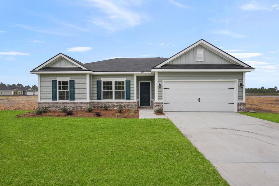 Representative exterior photo of a completed home built from the The Stafford by RTS Homes in The Pointe at Villages on Marne, Hinesville, GA (Image 28).