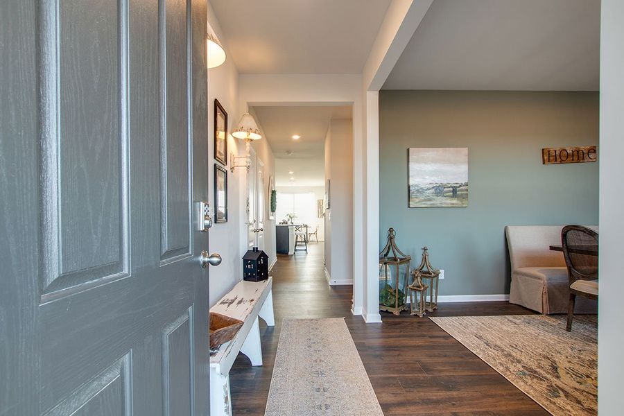 Representative furnished interior of a home built from the SALEM by D.R. Horton in The Parks, White House (Image 4).
