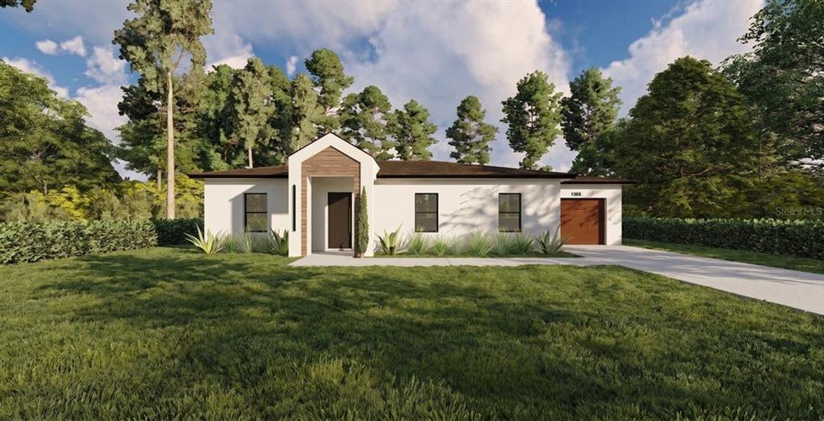 Front exterior of a new home in , Palm Bay, FL, highlighting curb appeal (Image 1). Front exterior of a new home in , Palm Bay, FL, highlighting curb appeal (Image 1).
