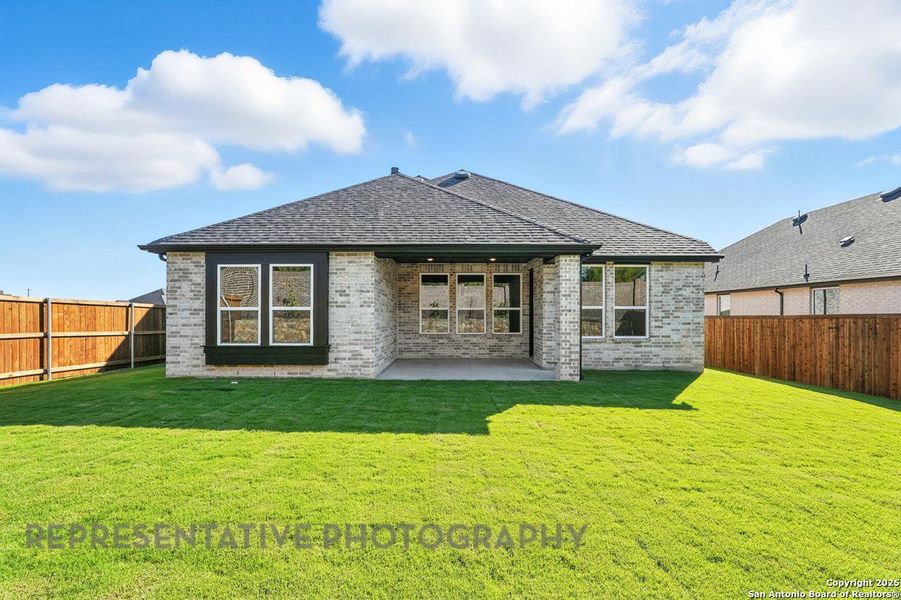 Front exterior of a new home in The Crossvine, Schertz, TX, highlighting curb appeal (Image 22). Front exterior of a new home in The Crossvine, Schertz, TX, highlighting curb appeal (Image 22).
