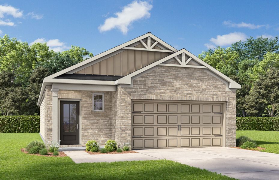 Representative exterior photo of a completed home built from the The Frio F by Davidson Homes LLC in Heartland, Heartland, TX (Image 1). Representative exterior photo of a completed home built from the The Frio F by Davidson Homes LLC in Heartland, Heartland, TX (Image 1).