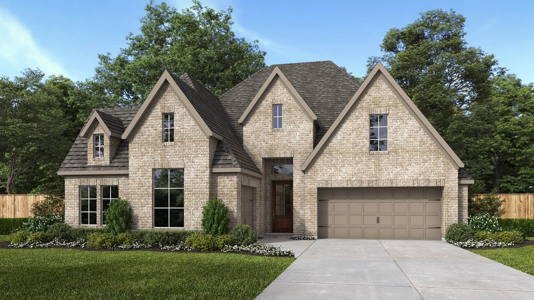 Representative exterior photo of a completed home built from the 2885W by Perry Homes in Lakes of Cane Island, Katy, TX (Image 15).