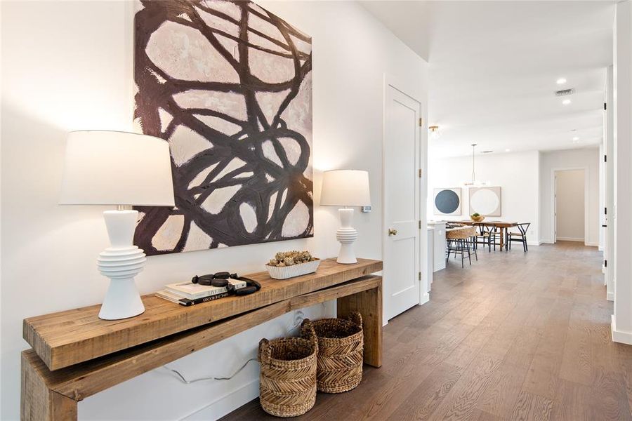 Welcoming foyer makes for a thoughtful transition into the home. Who likes walking right into a living or kitchen?