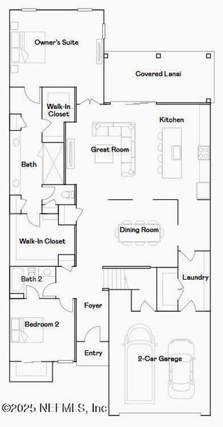 2D floor plan layout of this home in Russell Retreat, Green Cove Springs, FL (Image 4).
