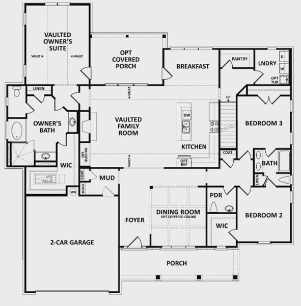 2D floor plan layout of this home in Stonegate, Monroe, GA (Image 2).