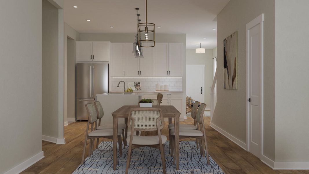 Furnished interior view inside a new home in Ashley Walk Townes, Charleston (Image 3).